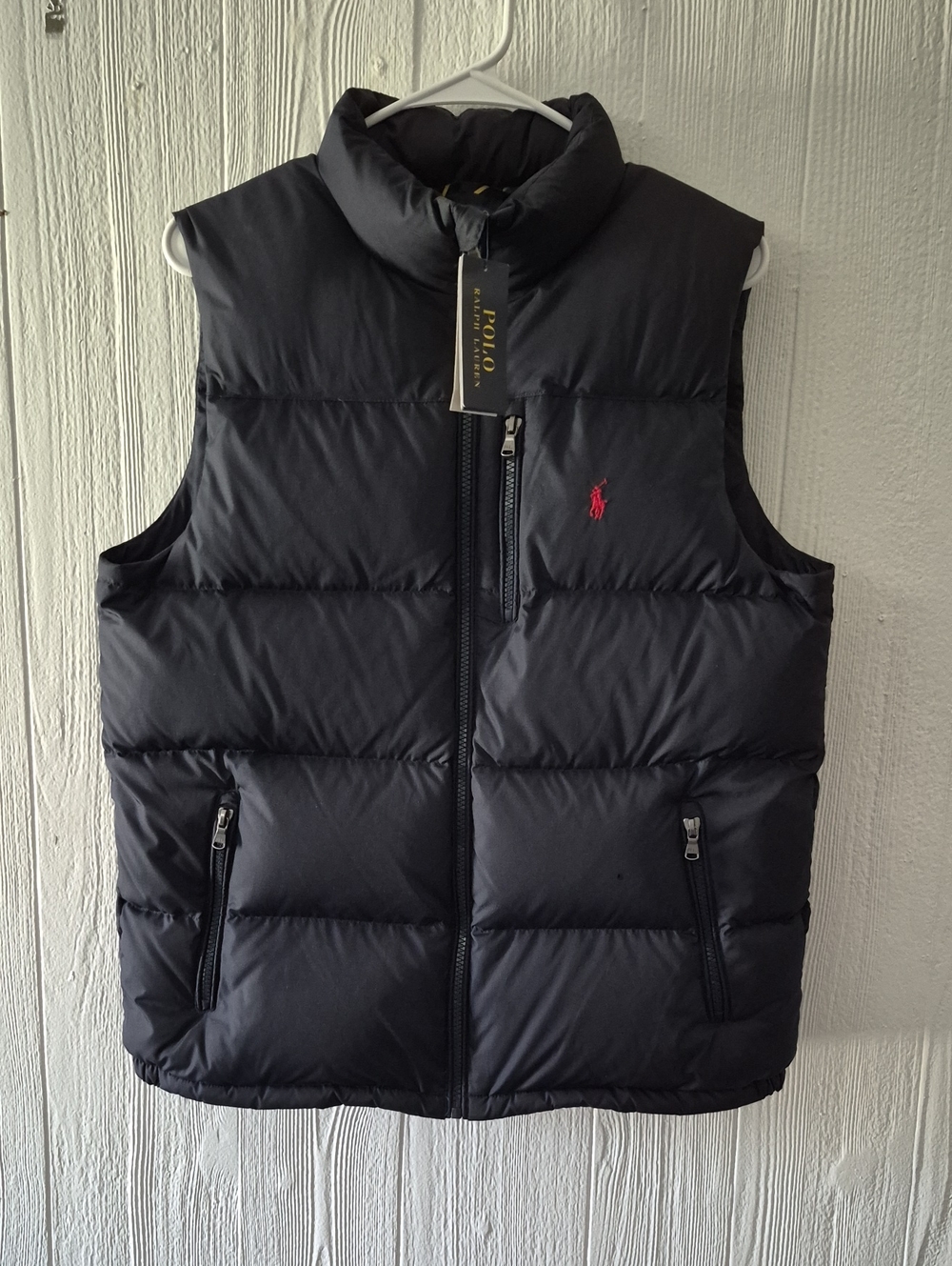 Polo by Ralph Lauren Black Quilted Puffer Vest with Red Pony